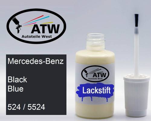 Mercedes-Benz, Black Blue, 524 / 5524: 20ml Lackstift, von ATW Autoteile West.